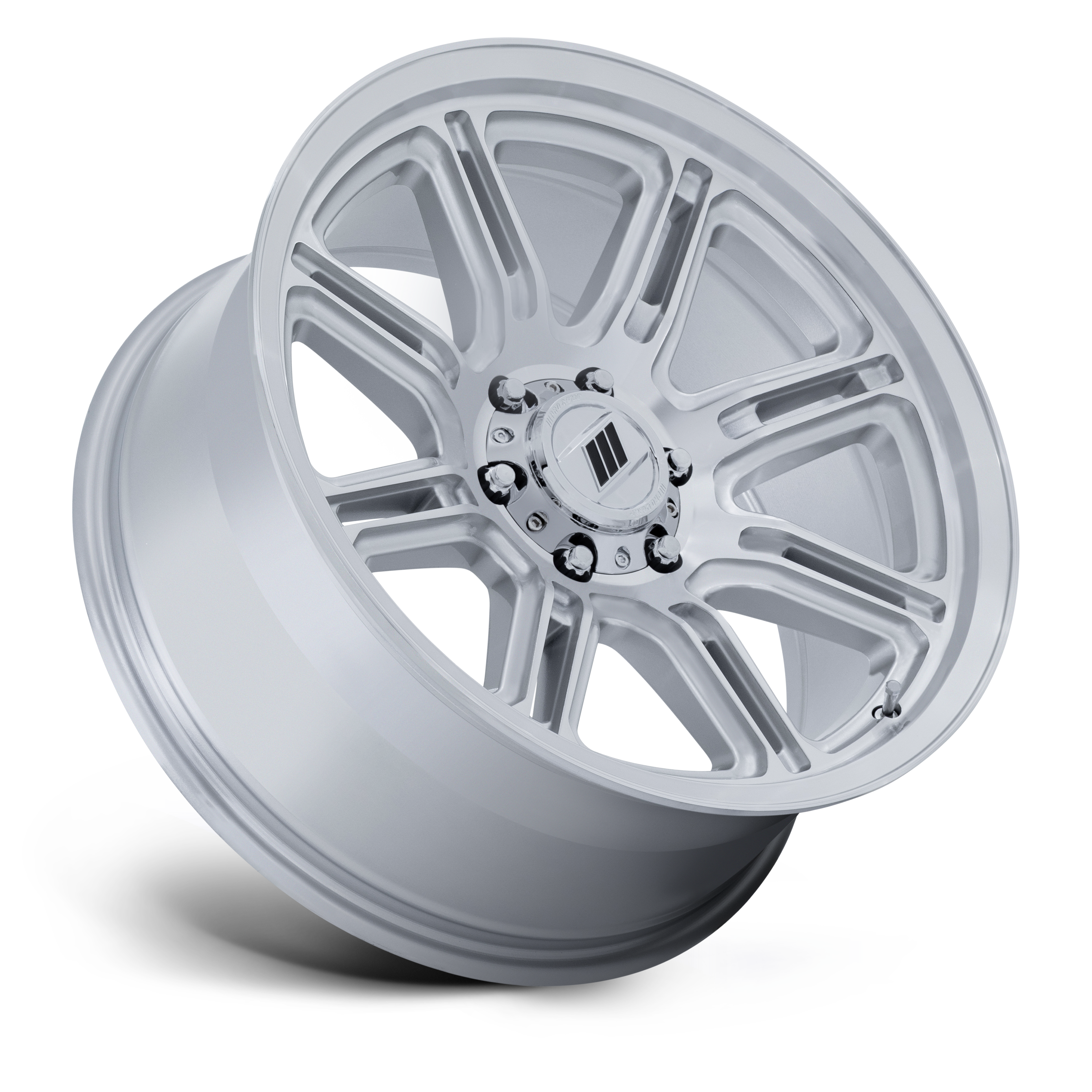 PA206 SNARE , 17X8 with 5X127 Bolt Pattern – GLOSS SILVER W/ MACHINED FACE view 2