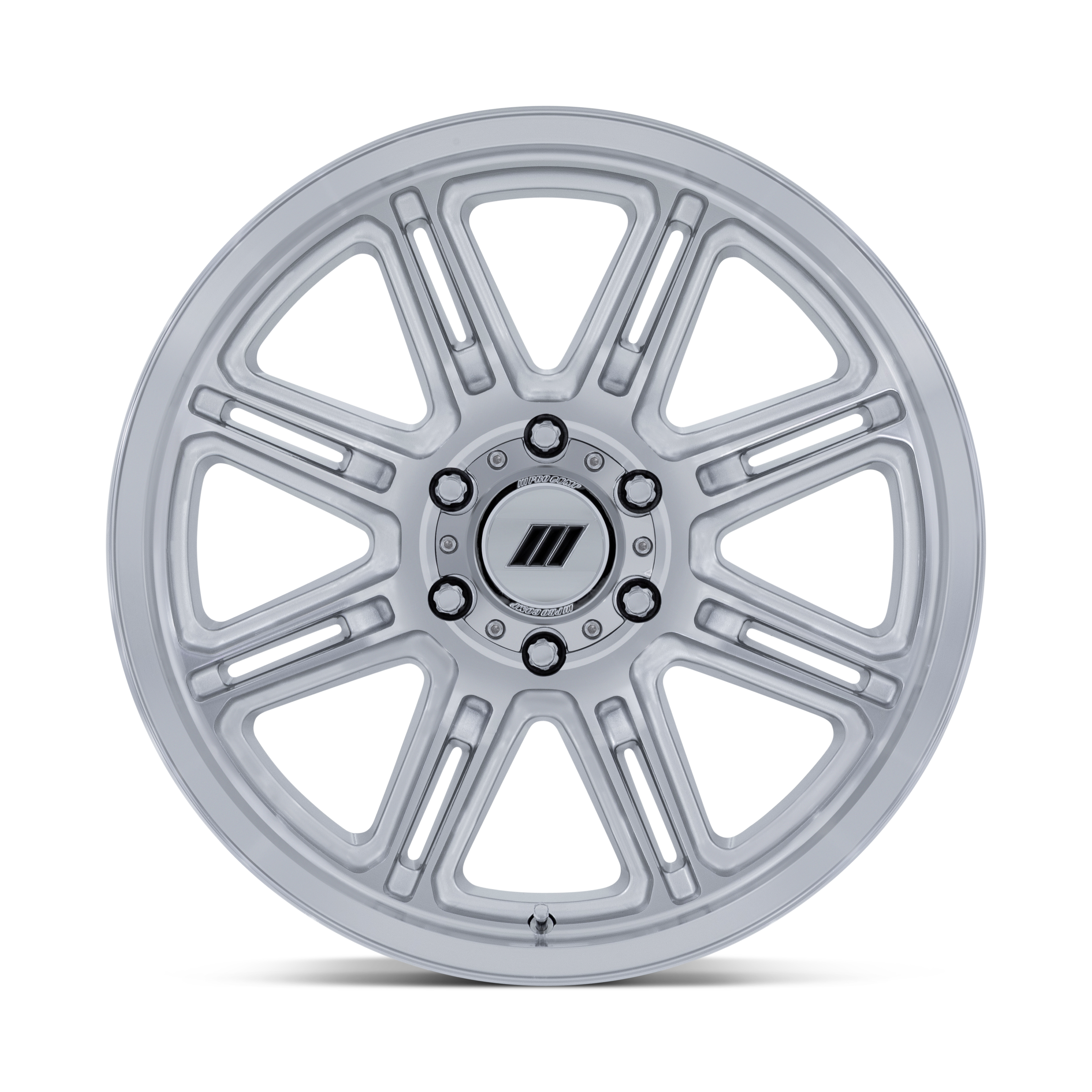 PA206 SNARE , 17X8 with 5X127 Bolt Pattern – GLOSS SILVER W/ MACHINED FACE view 3