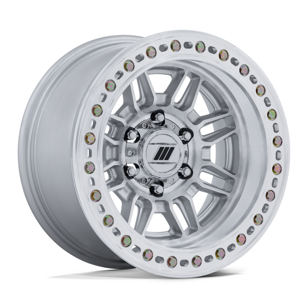 Pro Comp PA208 Wheel, 17X9 with 8×165.1 Bolt Pattern – GLOSS SILVER W/ MACHINED FACE – PA208SD17908001 view 1
